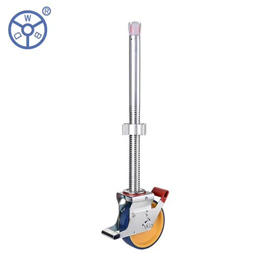 Long Stem PA Core PU Wheel Adjustable Scaffolding Caster