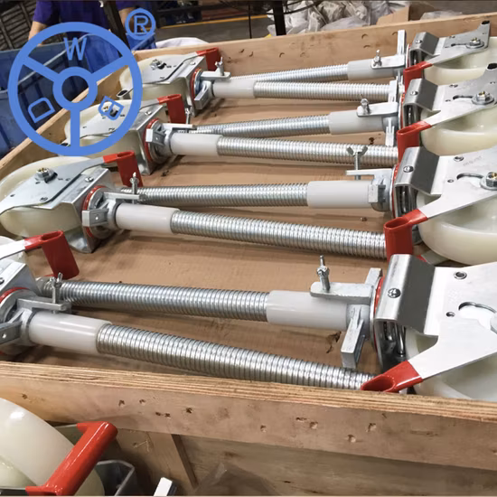 Rotella per ponteggi regolabile con ruota in PU con nucleo PA a stelo lungo